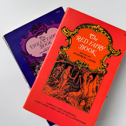 The Red Fairy Book and Violet Fairy Book, Vintage Paperback set - Pretty Old Books
