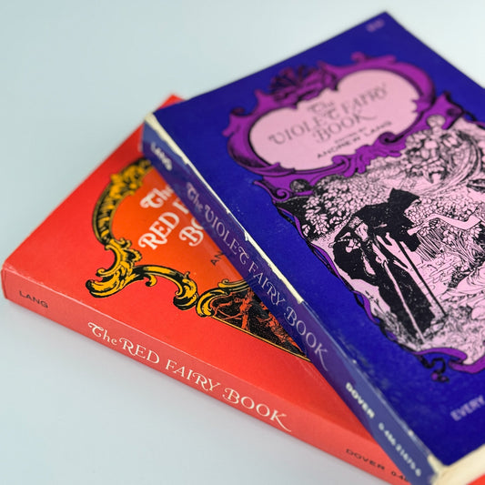 The Red Fairy Book and Violet Fairy Book, Vintage Paperback set - Pretty Old Books