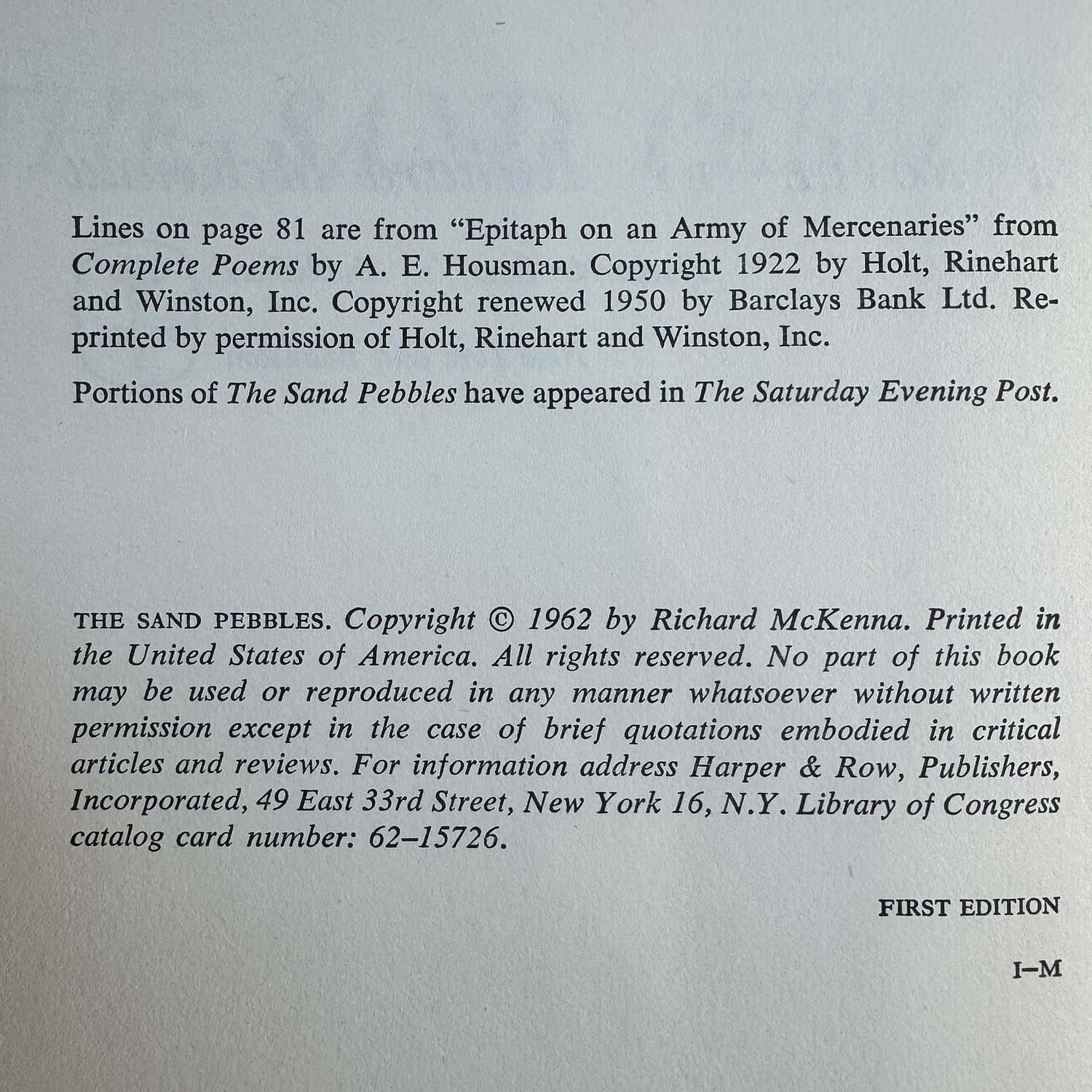 The Sand Pebbles, Richard McKenna, 1962 - Pretty Old Books