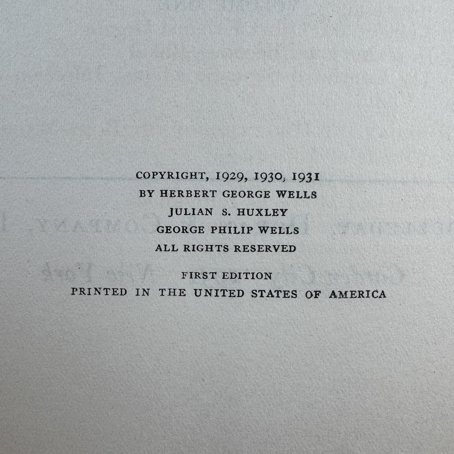 The Science of Life, Volume One, First Edition with Dust Jacket, 1931 - Pretty Old Books