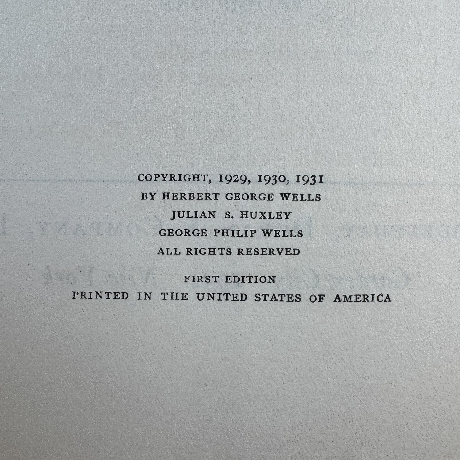 The Science of Life, Volume One, First Edition with Dust Jacket, 1931 - Pretty Old Books