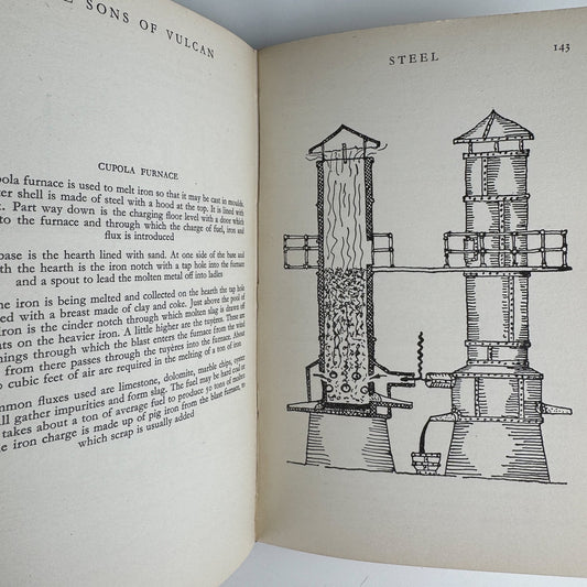 The Sons of Vulcan: The Story of Metals, Thomas Hibben, 1944 Illustrated - Pretty Old Books