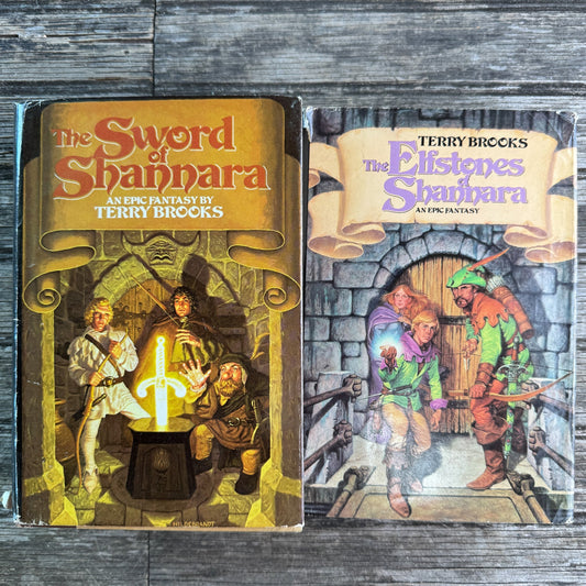 The Sword of Shannara and The Elfstones of Shannara, Terry Brooks, 1977 and 1982, Two-Volume Book Club Set - Pretty Old Books