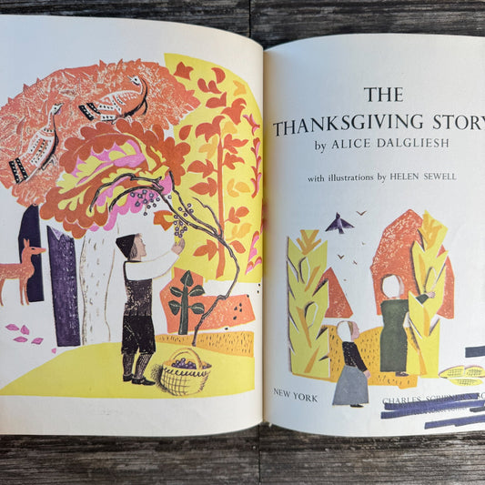 The Thanksgiving Story, Alice Dalgliesh, 1954, Helen Sewell - Pretty Old Books