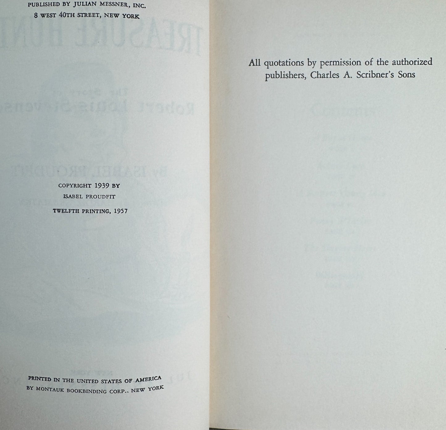 The Treasure Hunter: The Story of Robert Louis Stevenson, 1939 - Pretty Old Books