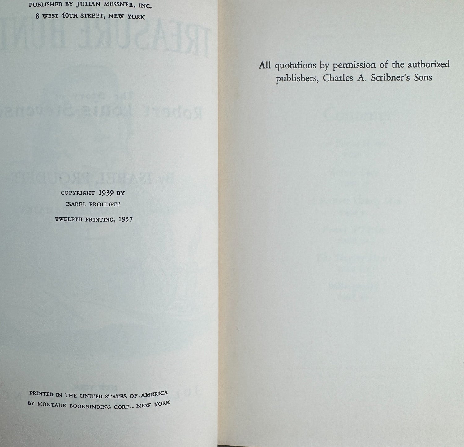 The Treasure Hunter: The Story of Robert Louis Stevenson, 1939 - Pretty Old Books