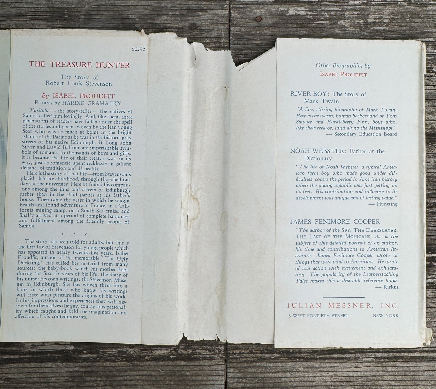 The Treasure Hunter: The Story of Robert Louis Stevenson, 1939 - Pretty Old Books