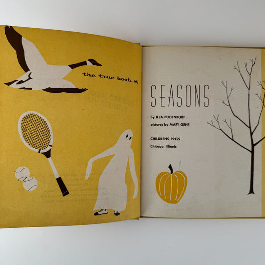 The True Book of Seasons, 1960, Mid - Century Nature Study Book - Pretty Old Books