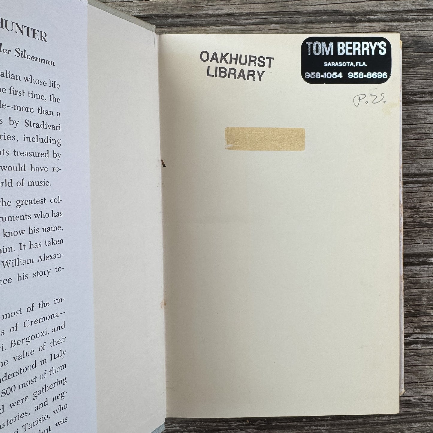 The Violin Hunter: The Life Story of Luigi Tarisio, William Alexander Silverman, 1957, William Reeves - Pretty Old Books