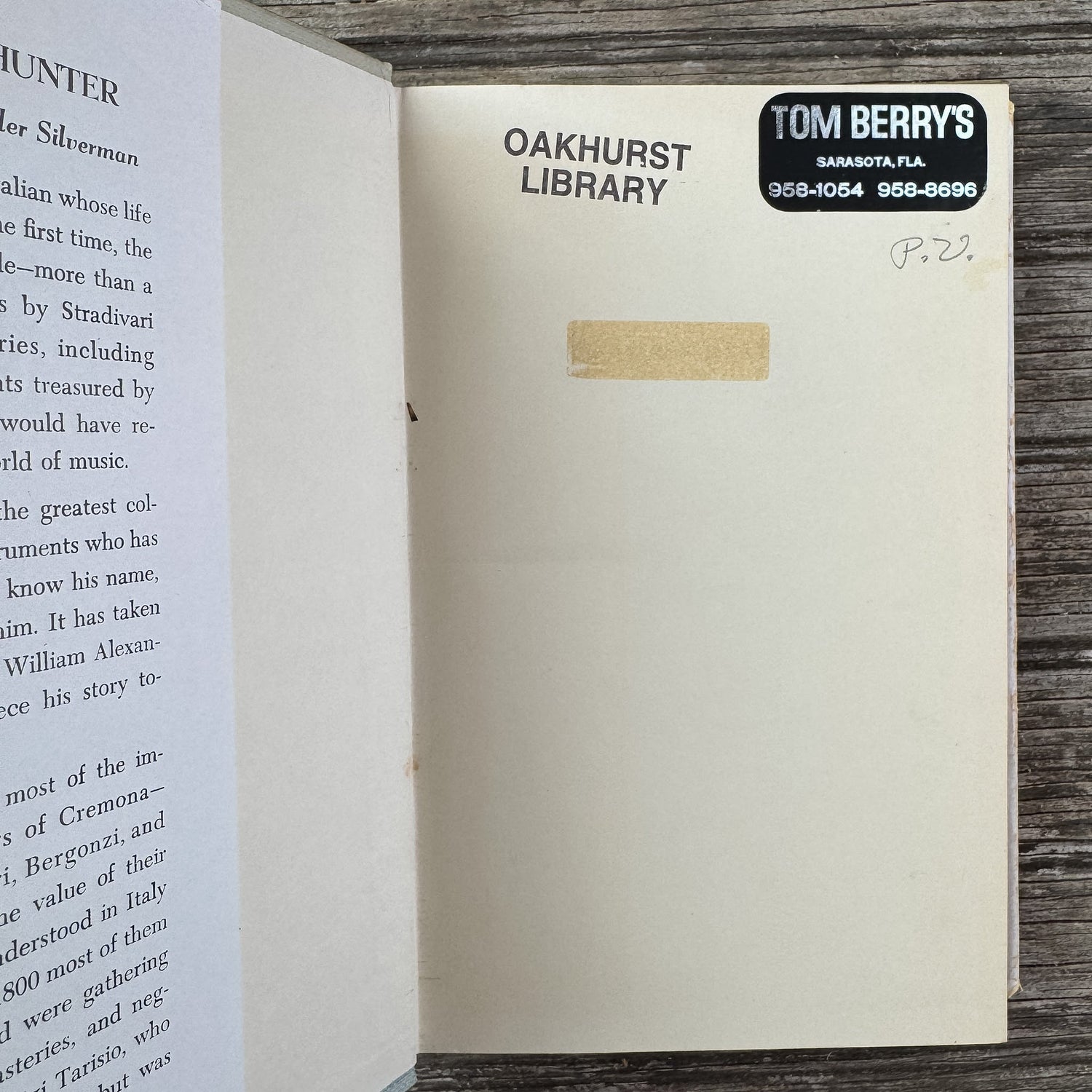 The Violin Hunter: The Life Story of Luigi Tarisio, William Alexander Silverman, 1957, William Reeves - Pretty Old Books