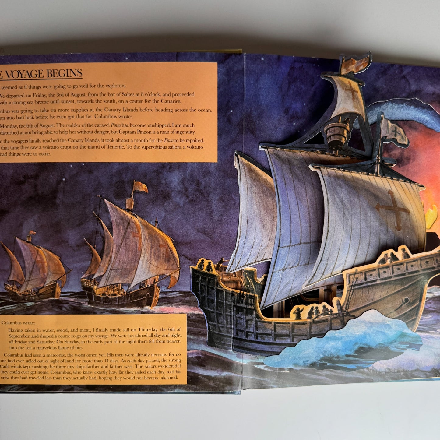 The Voyage of Columbus in His Own Words, Pop - Up Book, 1991 - Pretty Old Books