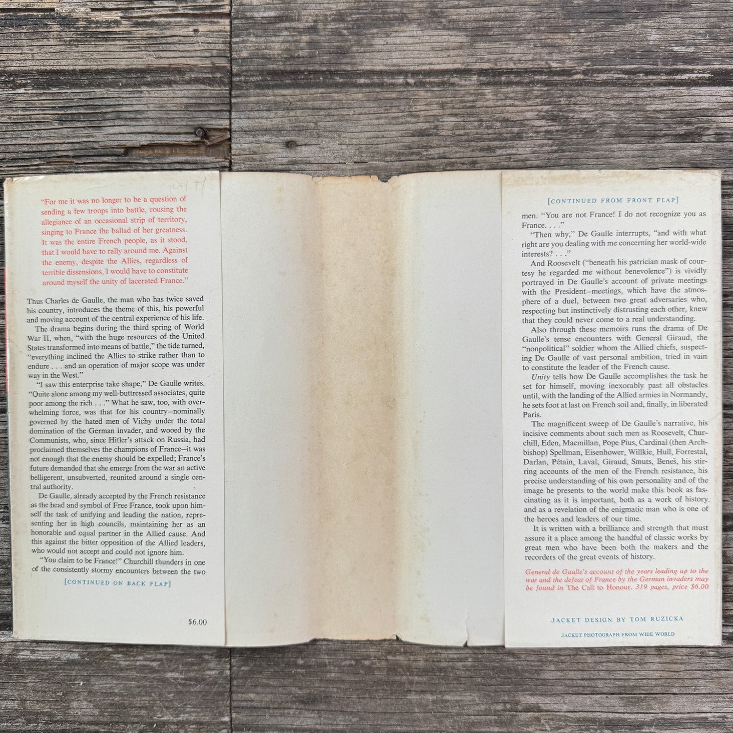 The War Memoirs of Charles de Gaulle: Unity 1942-1944, First Printing - Pretty Old Books