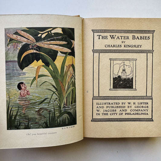 The Water Babies, Charles Kingsley, Antique Washington Square Classics Hardcover - Pretty Old Books
