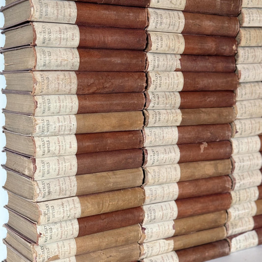 The Waverley Novels, Sir Walter Scott, Antique Shabby Books for Decor - Pretty Old Books