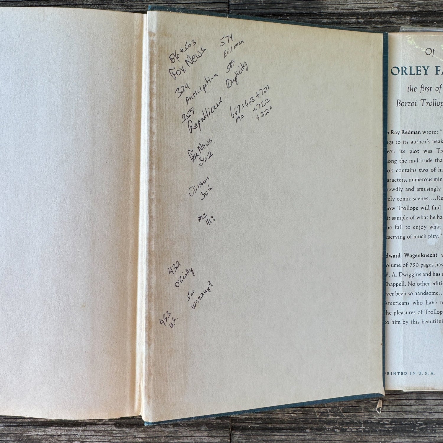 The Way We Live Now, Anthony Trollope, Borzoi 1st Ed, 1950 - Pretty Old Books