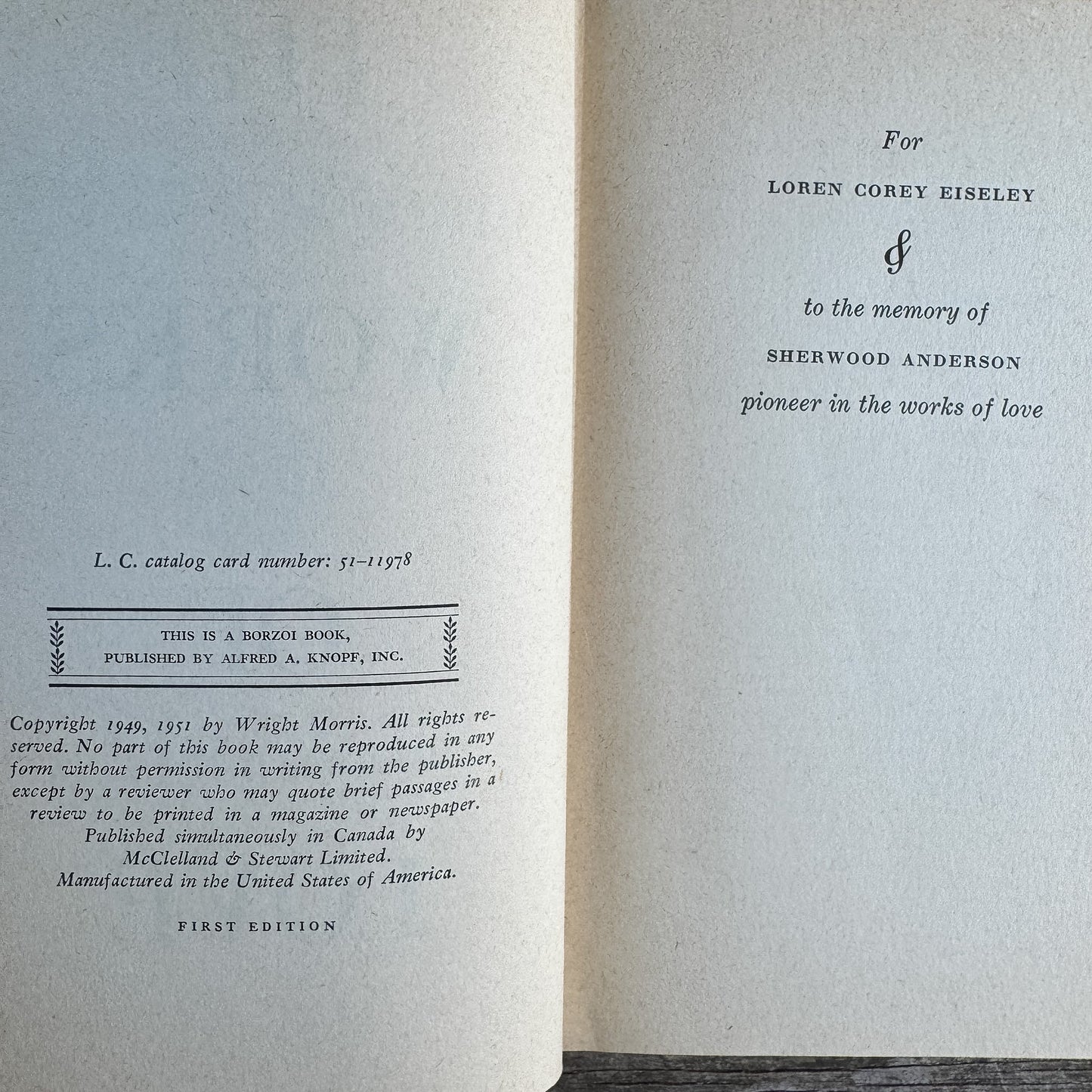 The Works of Love, Wright Morris, 1949 First Edition - Pretty Old Books