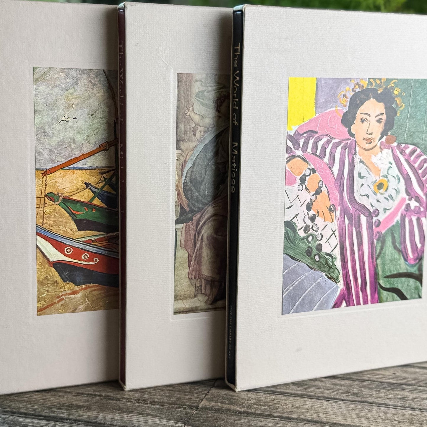 The World of Art: Matisse, Michelangelo, Van Gogh, Slipcased Oversized Books - Pretty Old Books