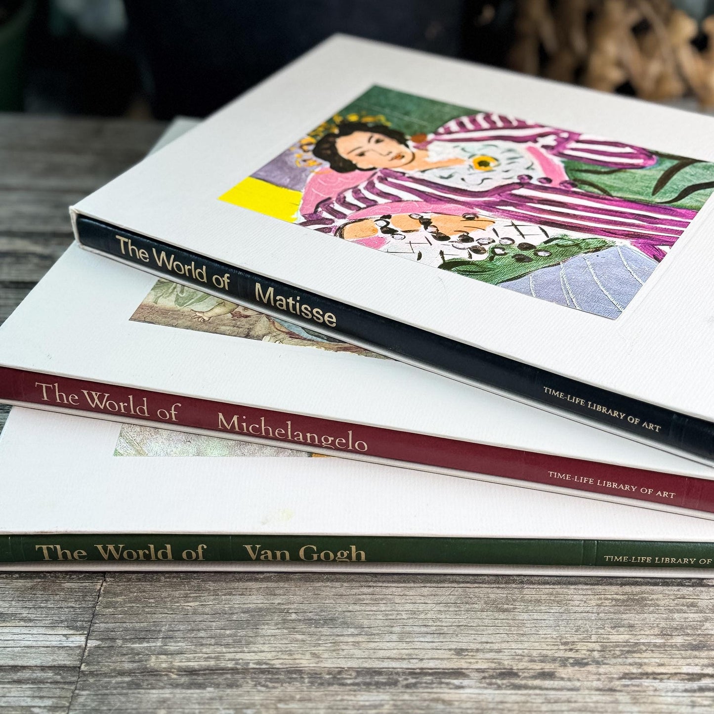 The World of Art: Matisse, Michelangelo, Van Gogh, Slipcased Oversized Books - Pretty Old Books