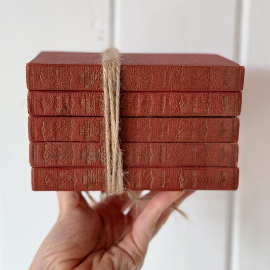 The World's Best One Hundred Detective Stories, 1929, Mini Red Book Set, Antique Books - Pretty Old Books