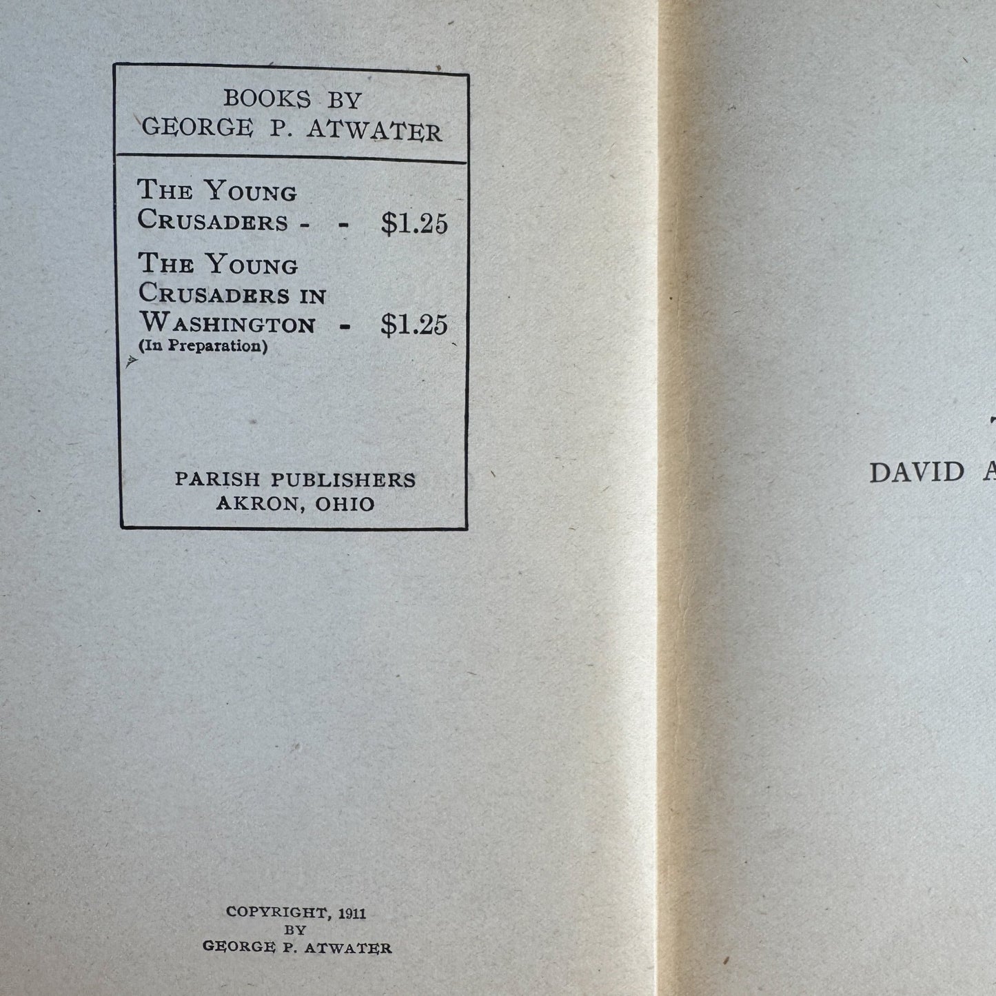 The Young Crusaders, George P. Atwater, 1911, Story of a Boys Camp - Pretty Old Books