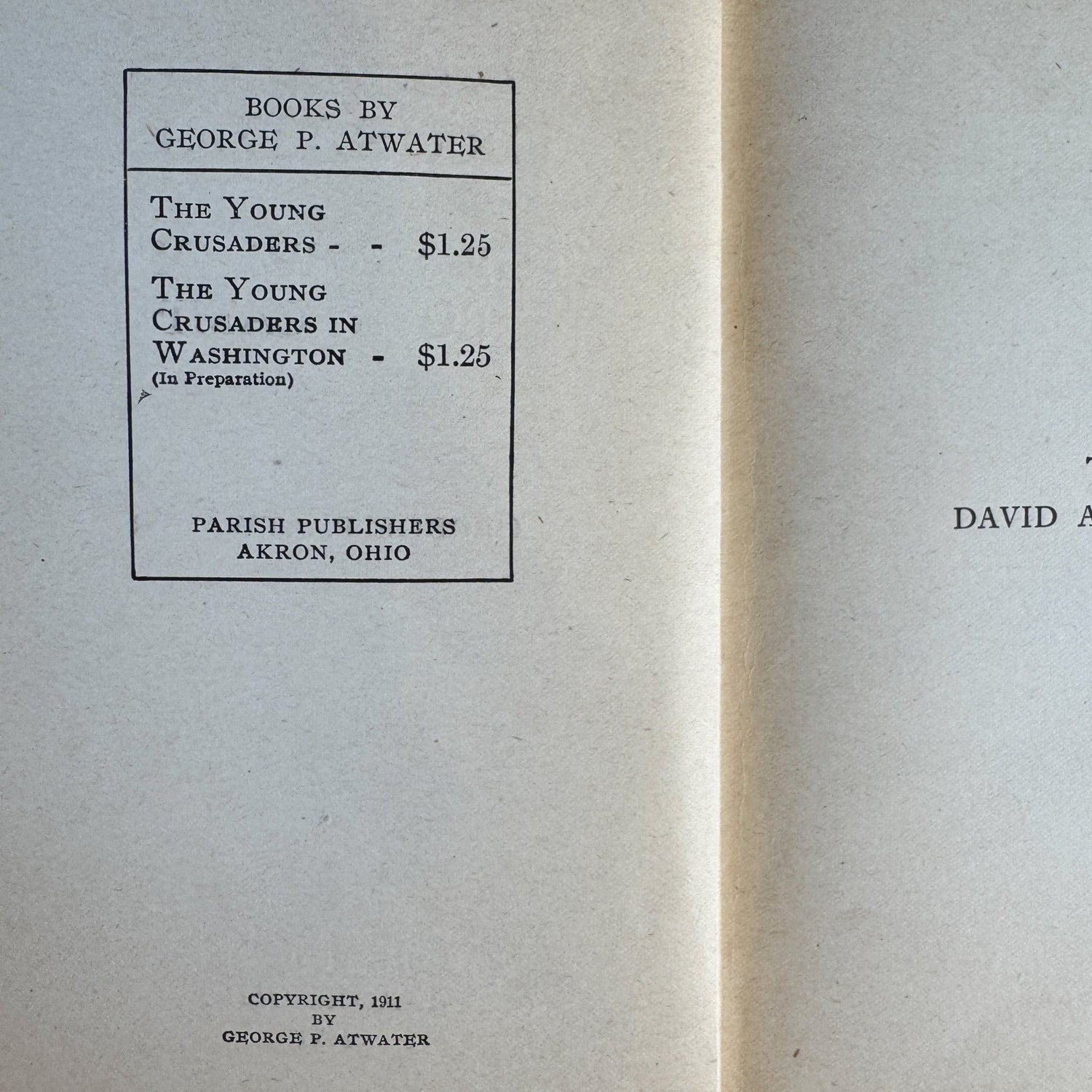 The Young Crusaders, George P. Atwater, 1911, Story of a Boys Camp - Pretty Old Books