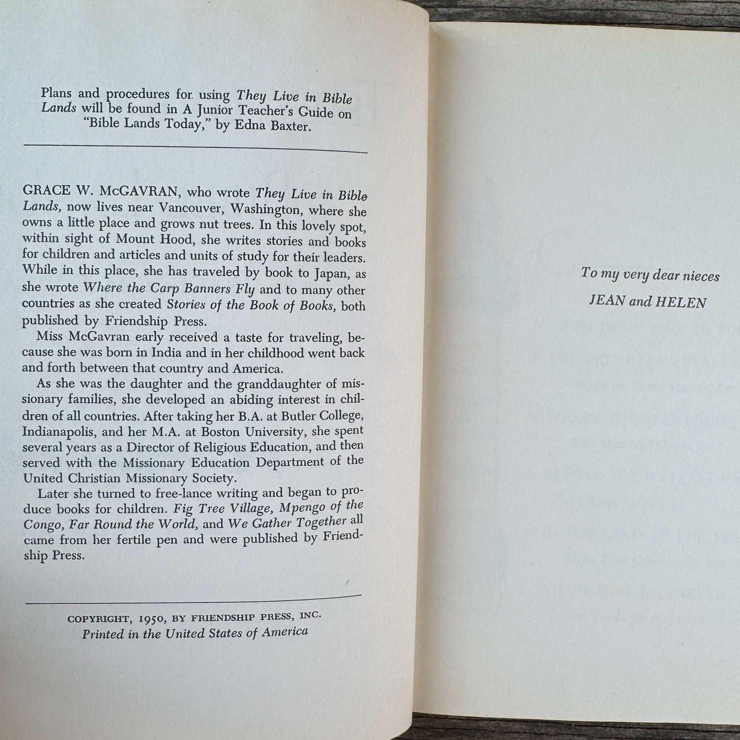 They Live in Bible Lands, Grace W. McGavran, 1950 - Pretty Old Books
