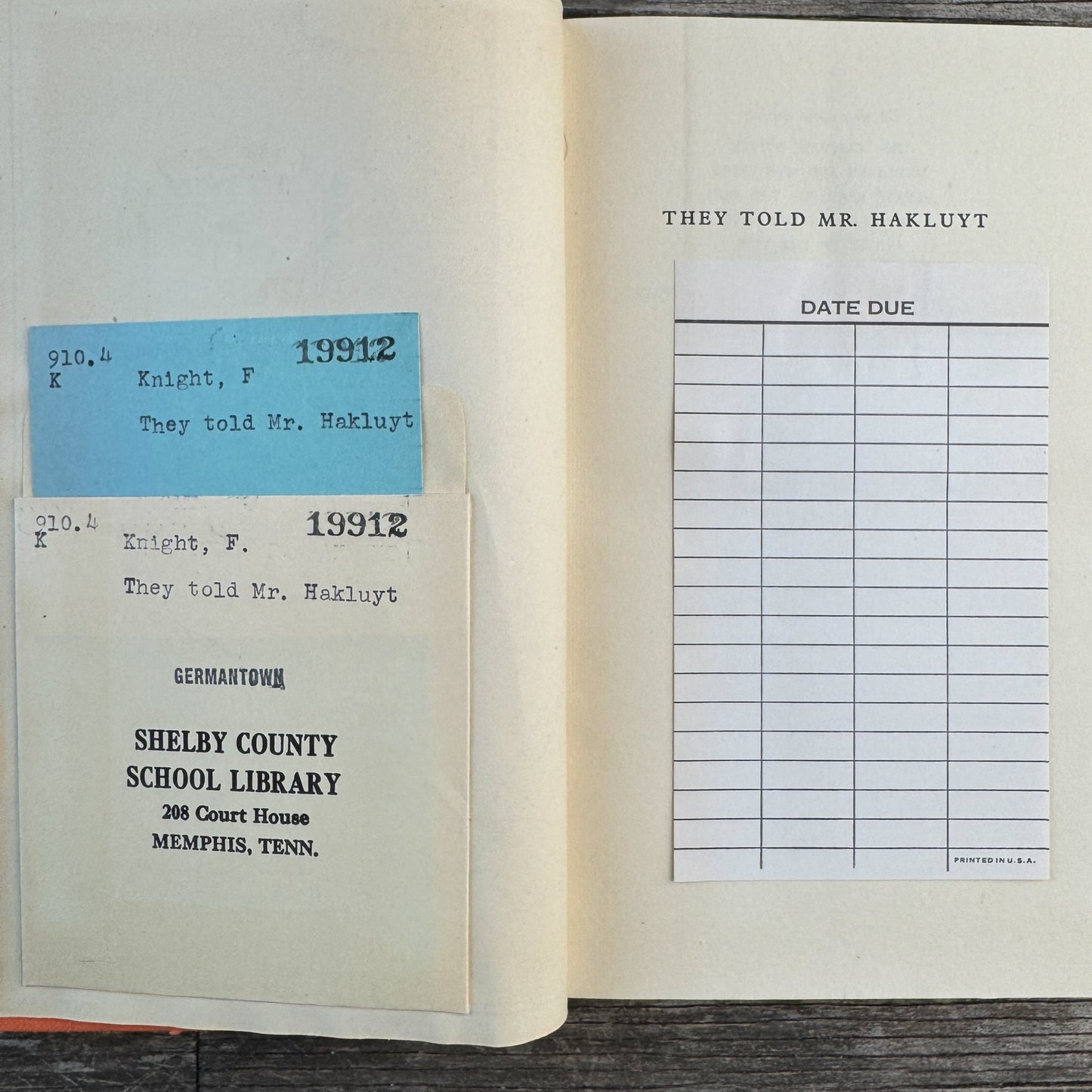 They Told Mr. Hakluyt, Frank Knight, 1964 - Pretty Old Books