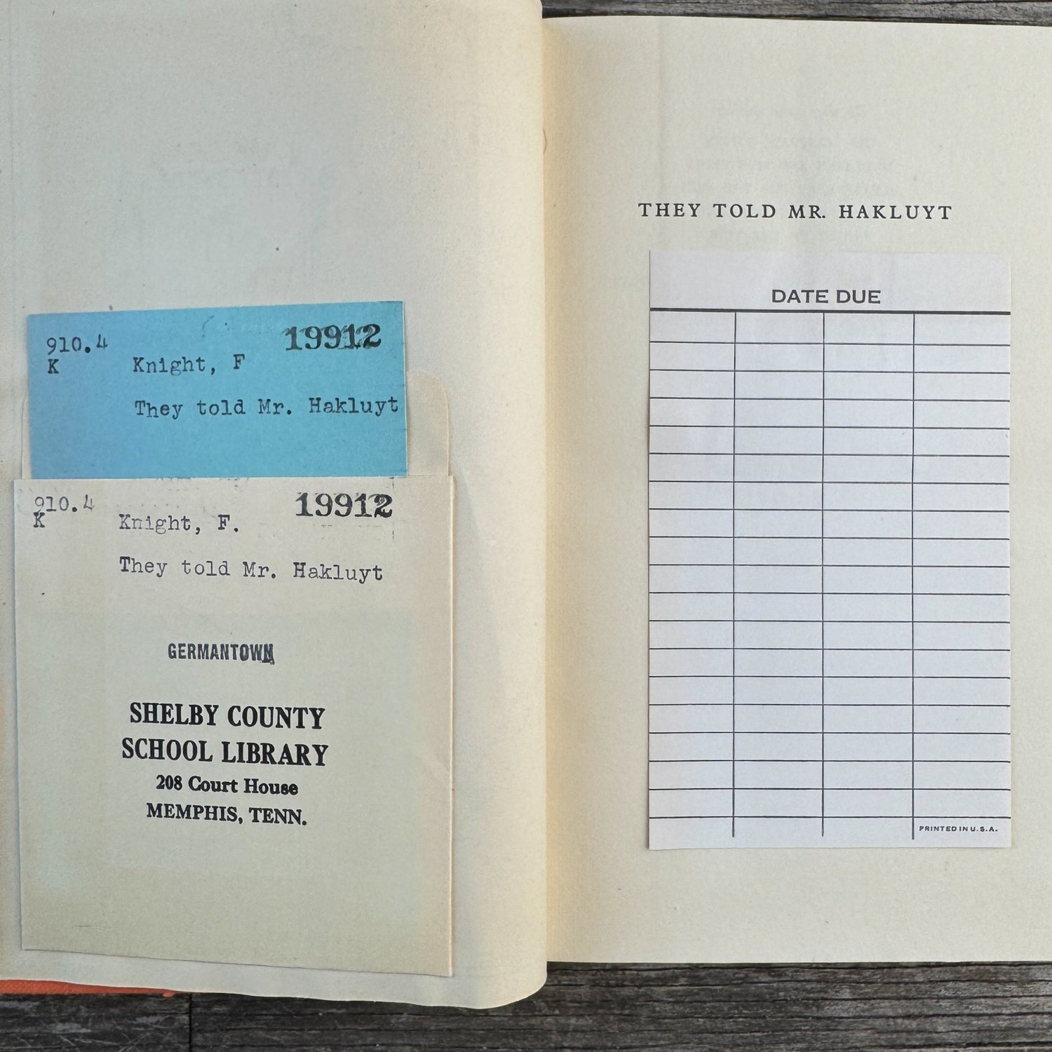 They Told Mr. Hakluyt, Frank Knight, 1964 - Pretty Old Books