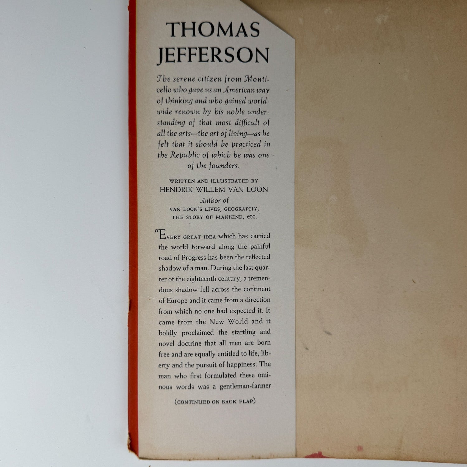 Thomas Jefferson, Henrik Willem Van Loon, 1943 First Edition - Pretty Old Books