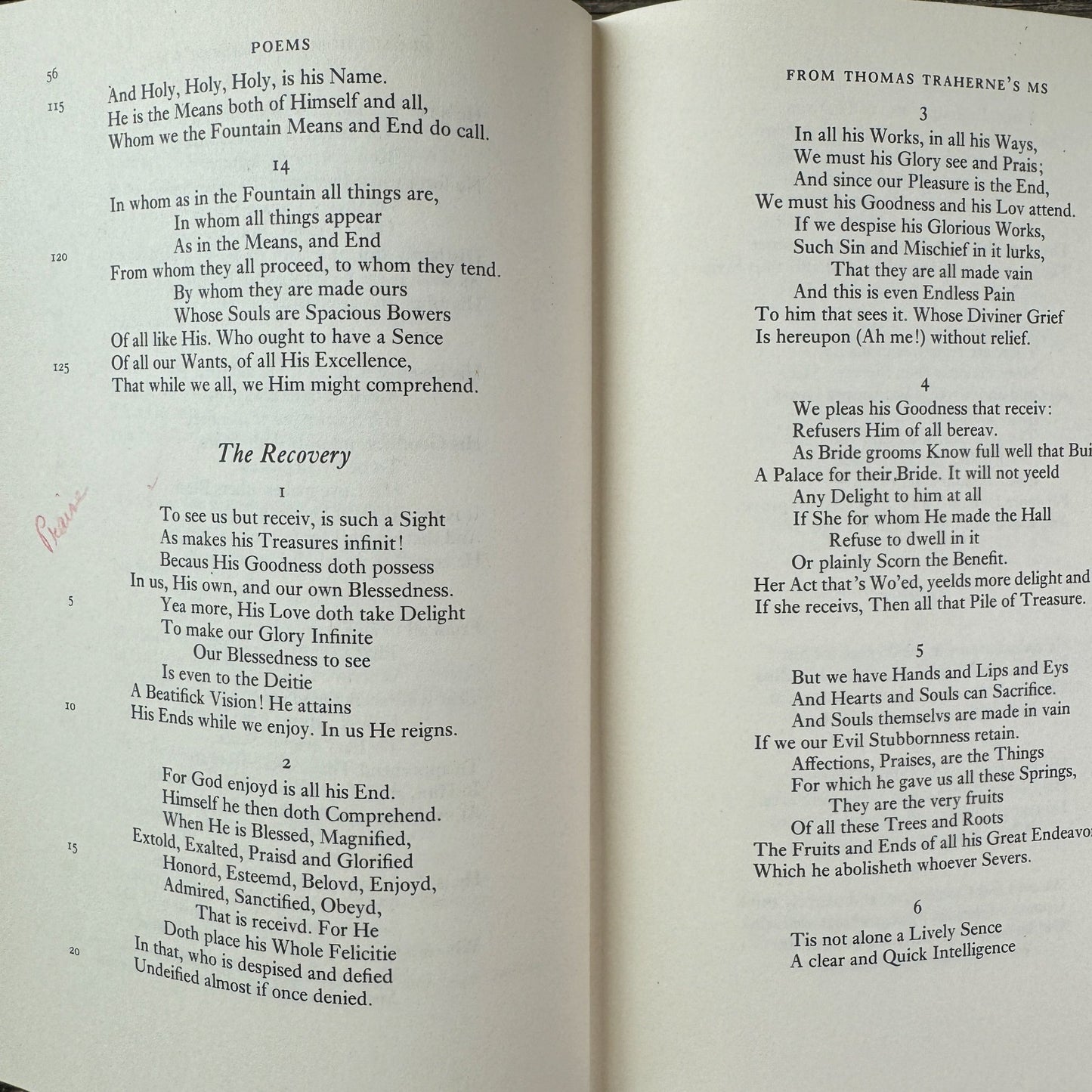 Thomas Traherne: Poems, Centuries and Three Thanksgivings, Edited by Anne Ridler, 1966 - Pretty Old Books