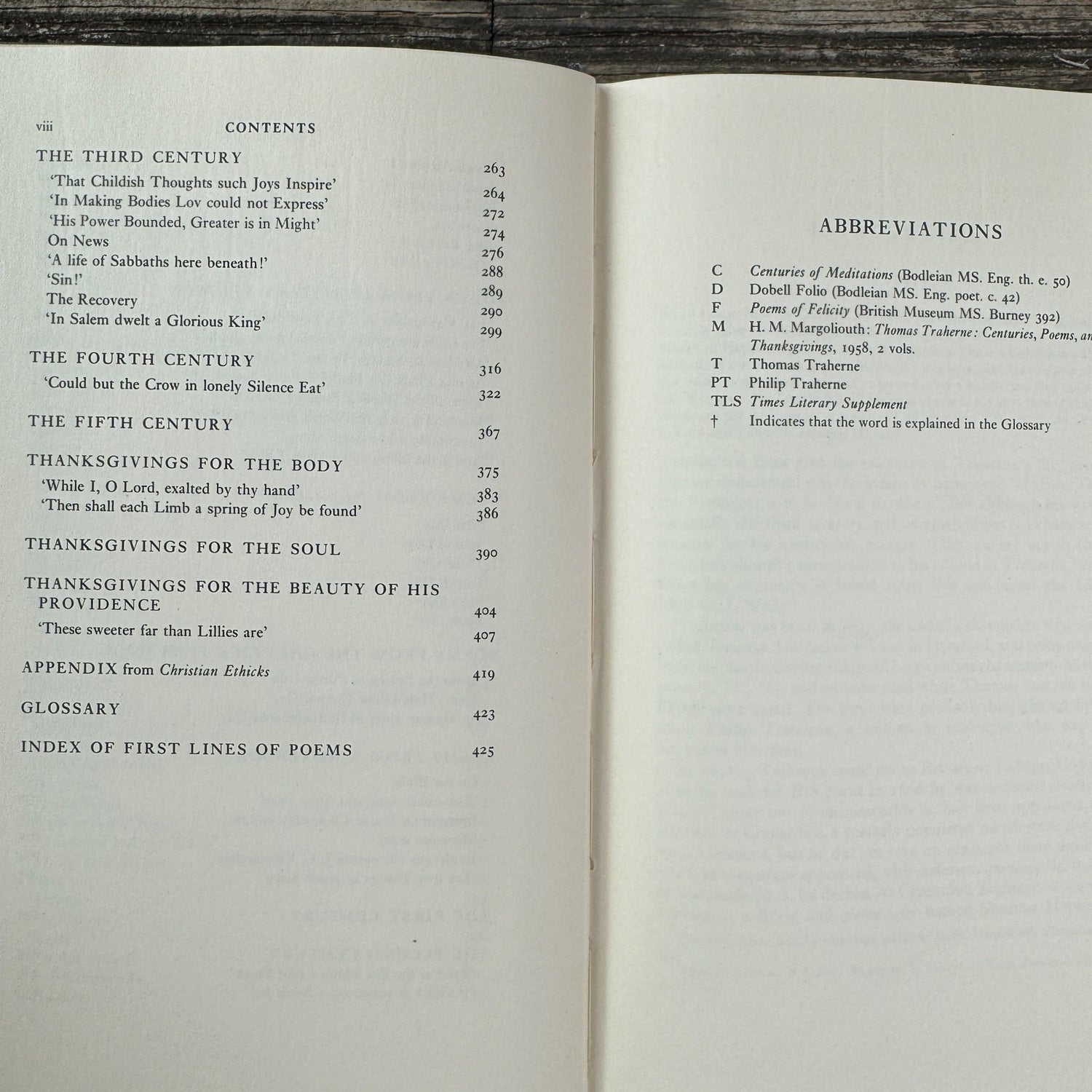 Thomas Traherne: Poems, Centuries and Three Thanksgivings, Edited by Anne Ridler, 1966 - Pretty Old Books