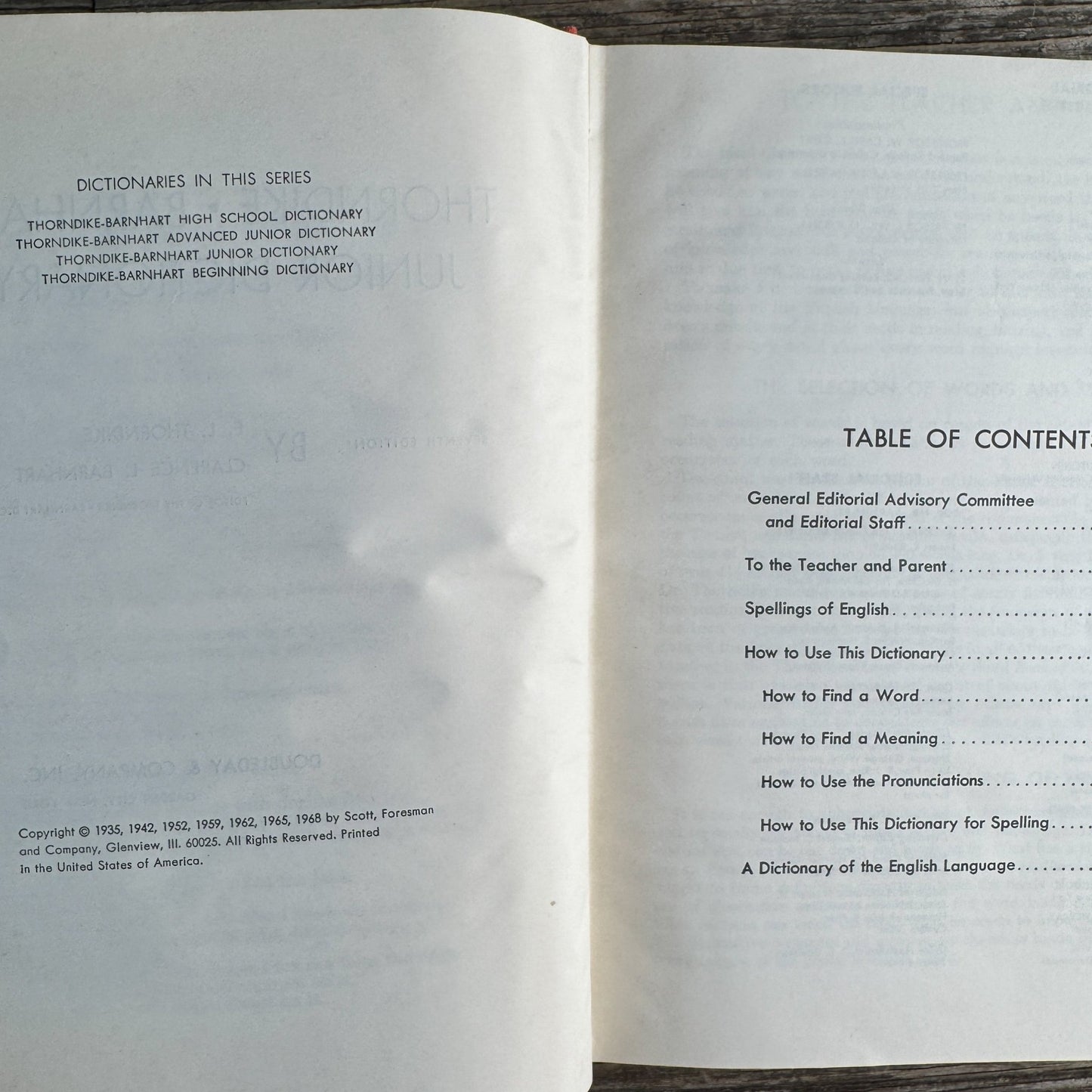Thorndike-Barnhart Junior Dictionary, E.L. Thorndike and Clarence L. Barnhart, Seventh Edition, 1968 - Pretty Old Books