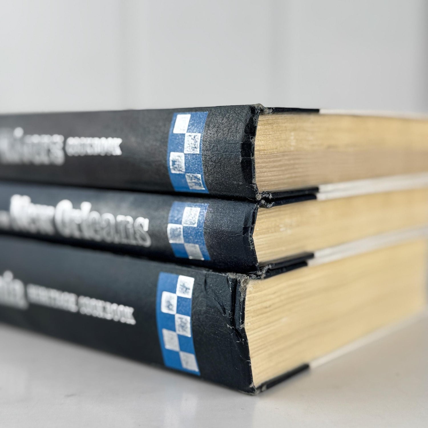 Three Navy Blue Regional Cookbooks: California, New Orleans, Three Rivers, 1970s, Doubleday - Pretty Old Books