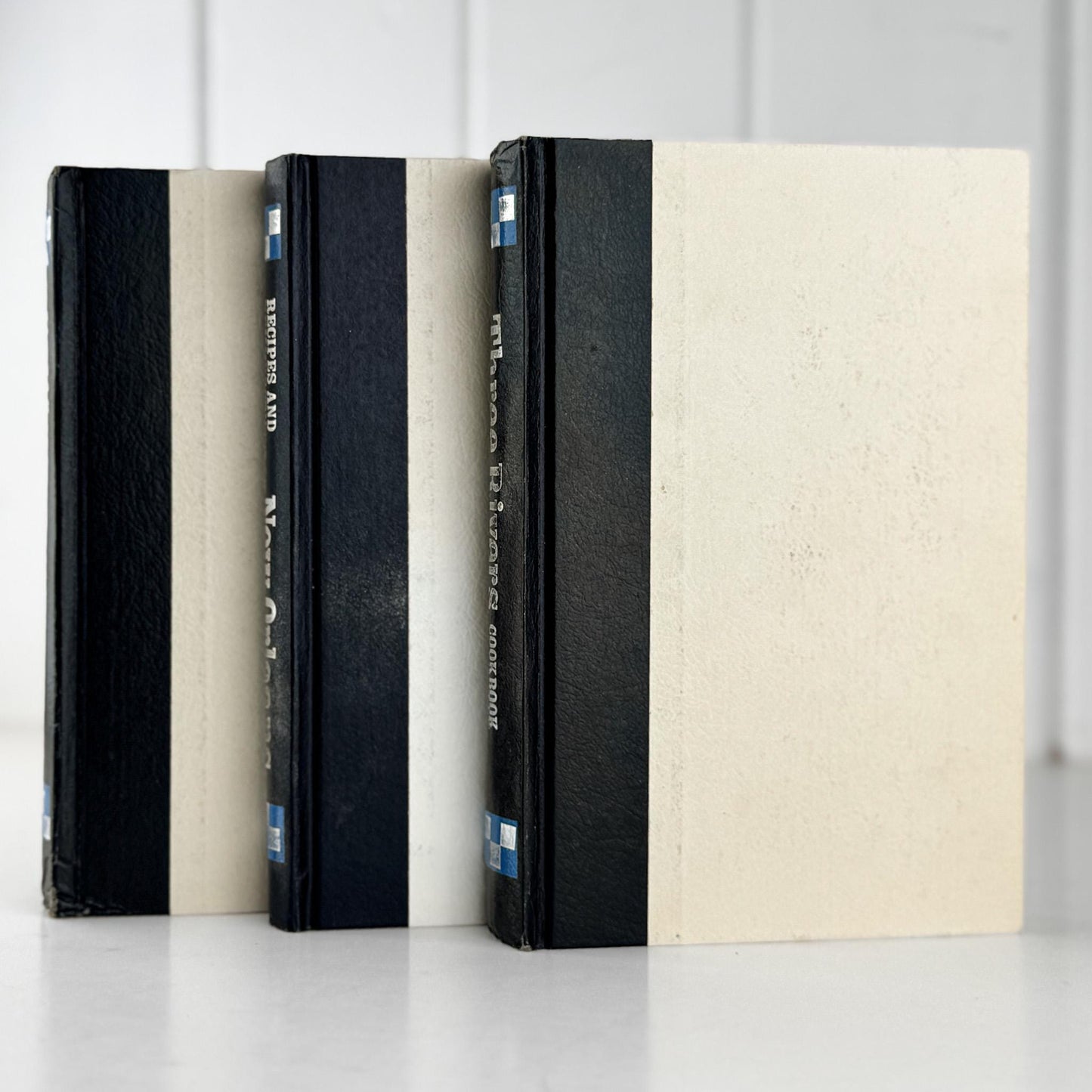 Three Navy Blue Regional Cookbooks: California, New Orleans, Three Rivers, 1970s, Doubleday - Pretty Old Books