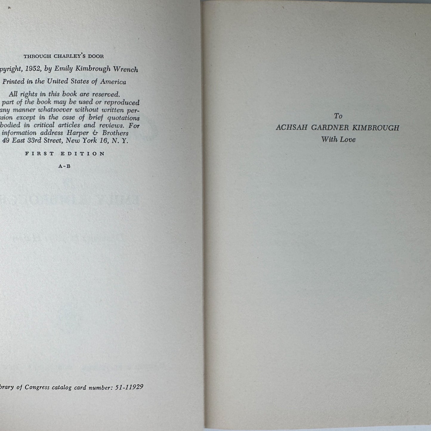 Through Charley’s Door, First Edition, 1952, Signed by Author - Pretty Old Books