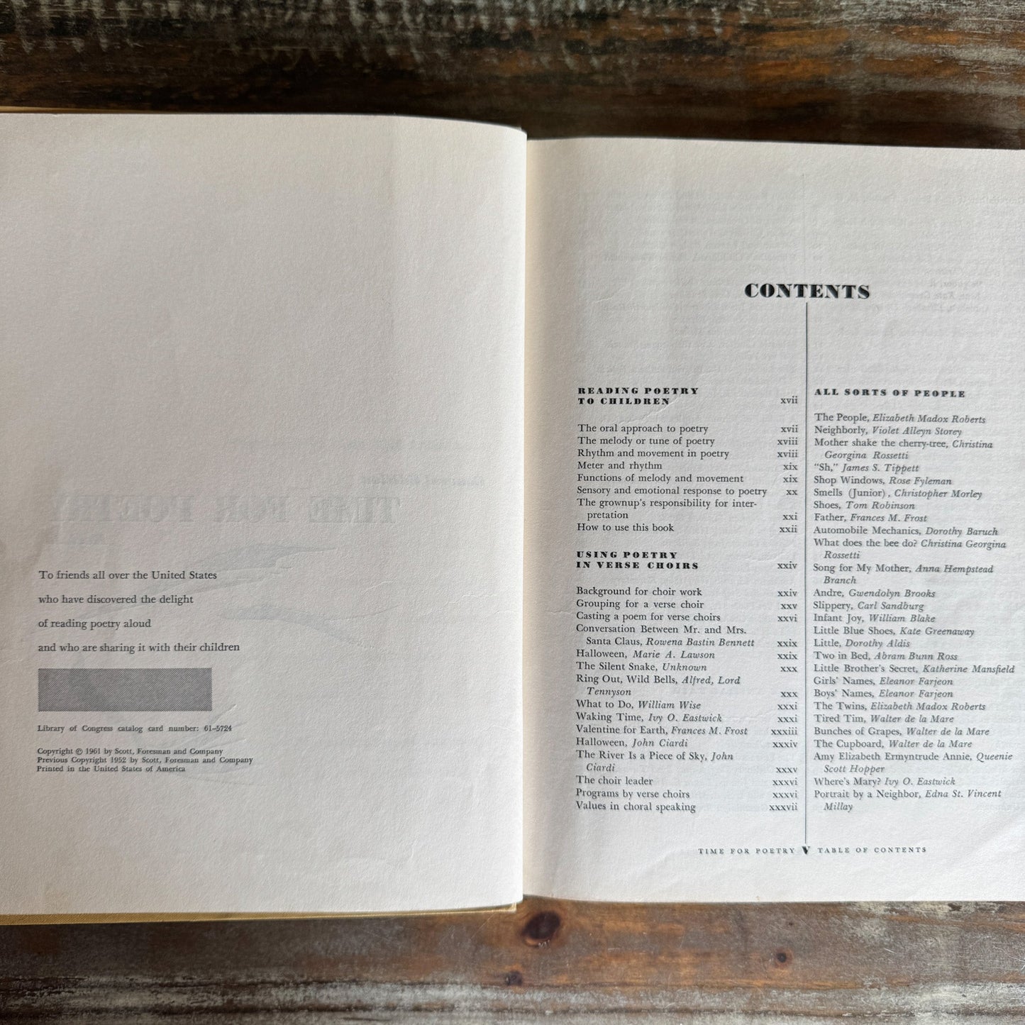 Time For Poetry, 1961, Early Childhood School Book - Pretty Old Books