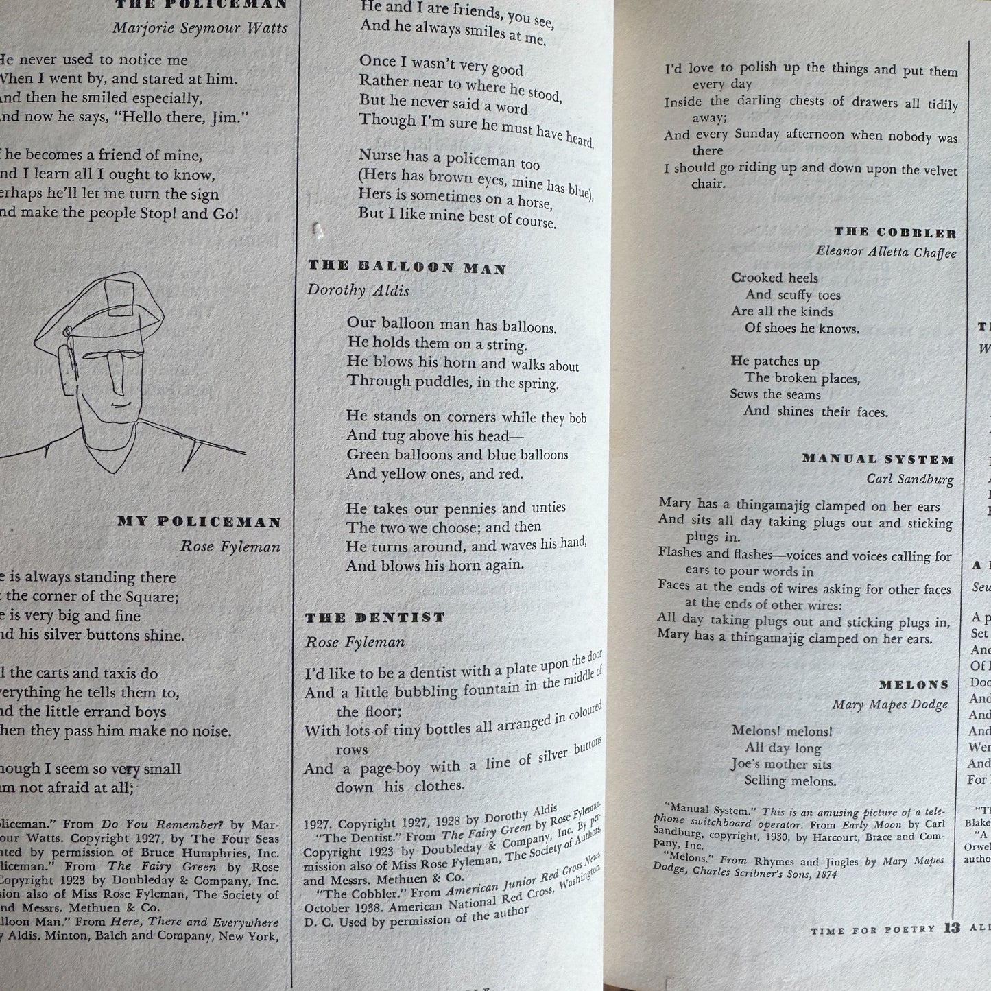 Time For Poetry, 1961, Early Childhood School Book - Pretty Old Books