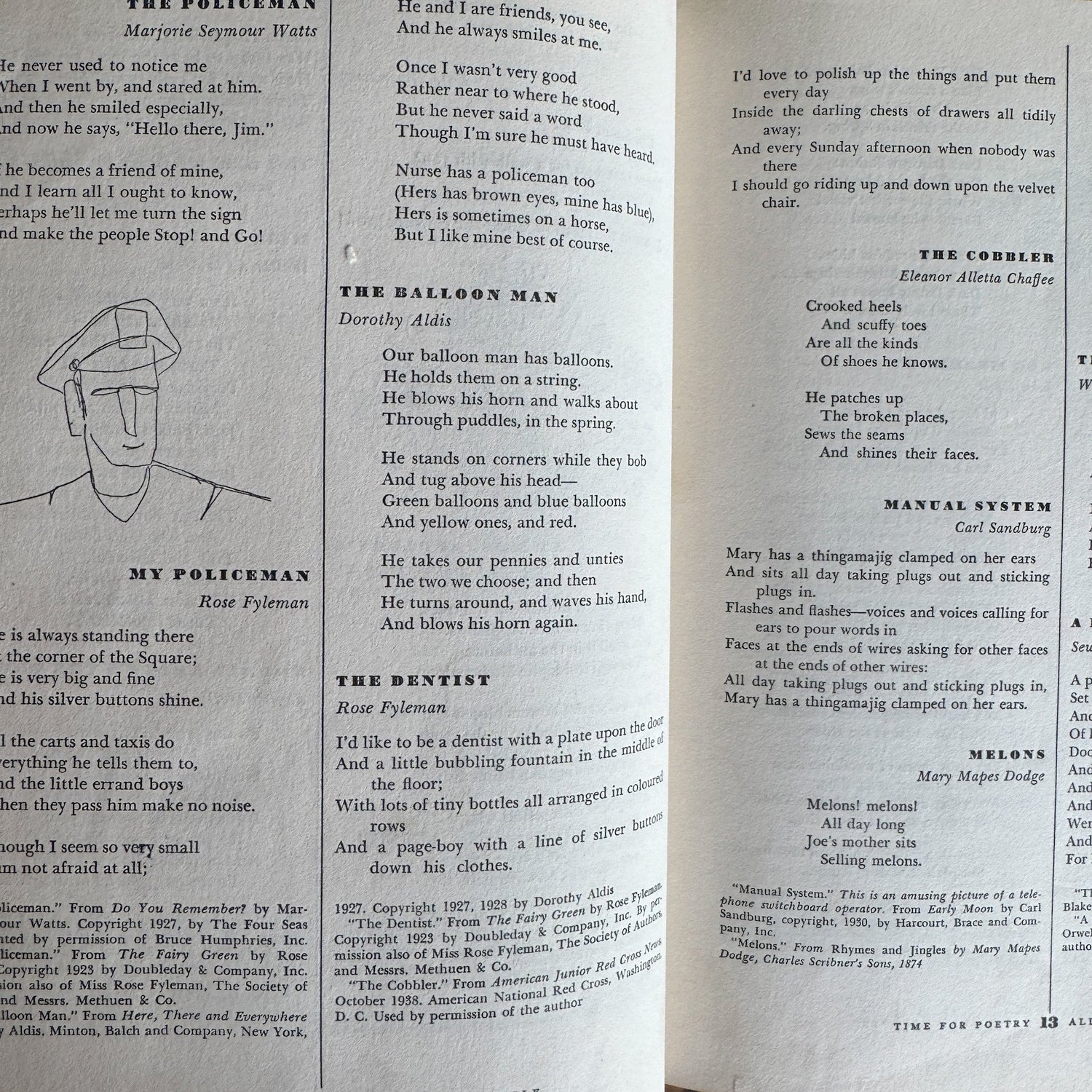 Time For Poetry, 1961, Early Childhood School Book - Pretty Old Books