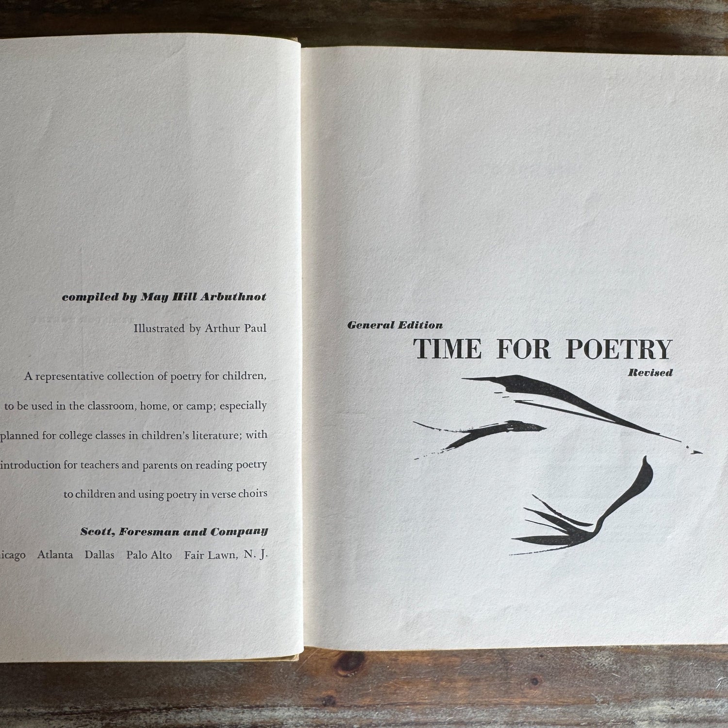 Time For Poetry, 1961, Early Childhood School Book - Pretty Old Books