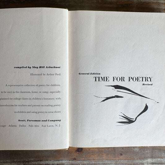 Time For Poetry, 1961, Early Childhood School Book - Pretty Old Books