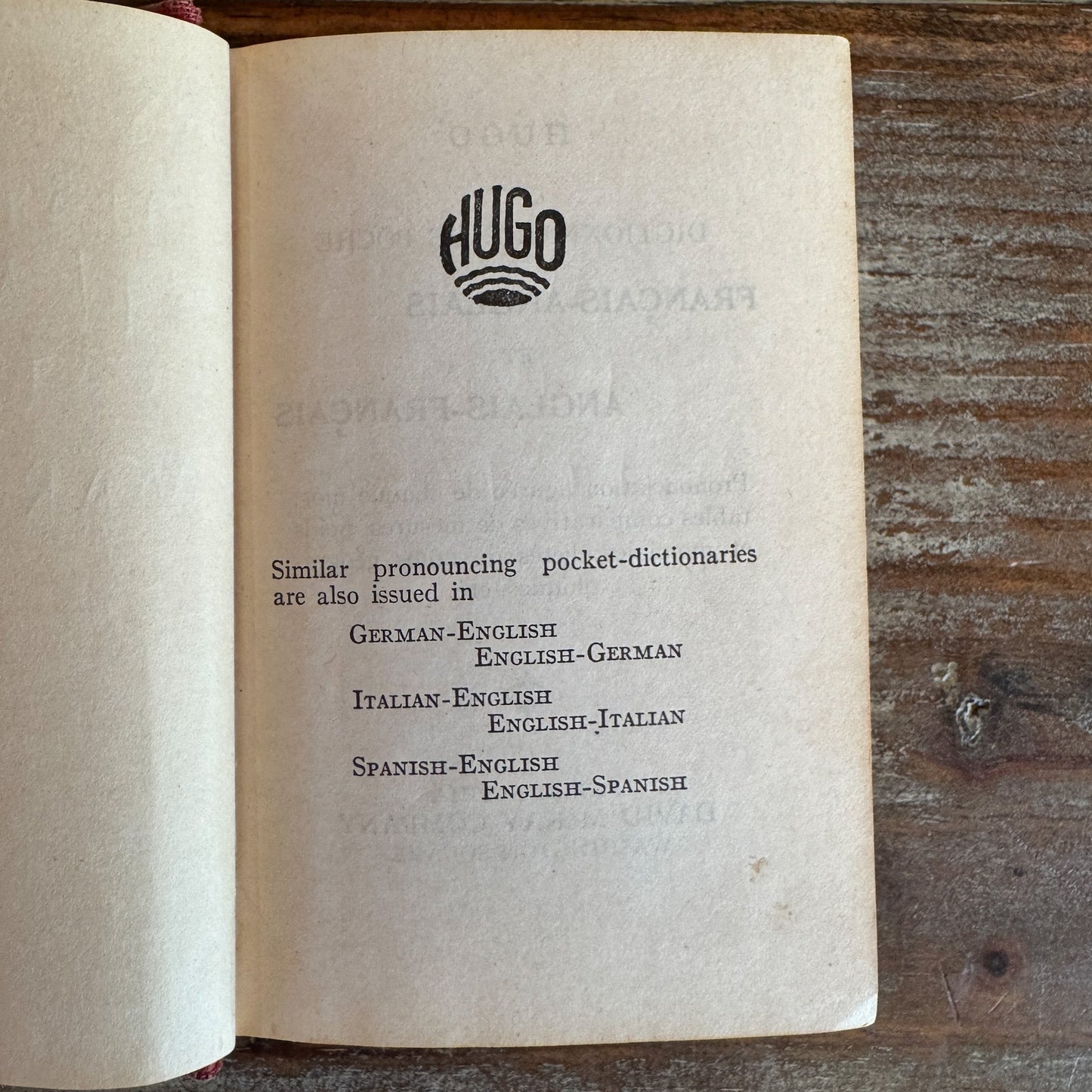 Tiny 1929 Vintage French - English Dictionary - Pretty Old Books