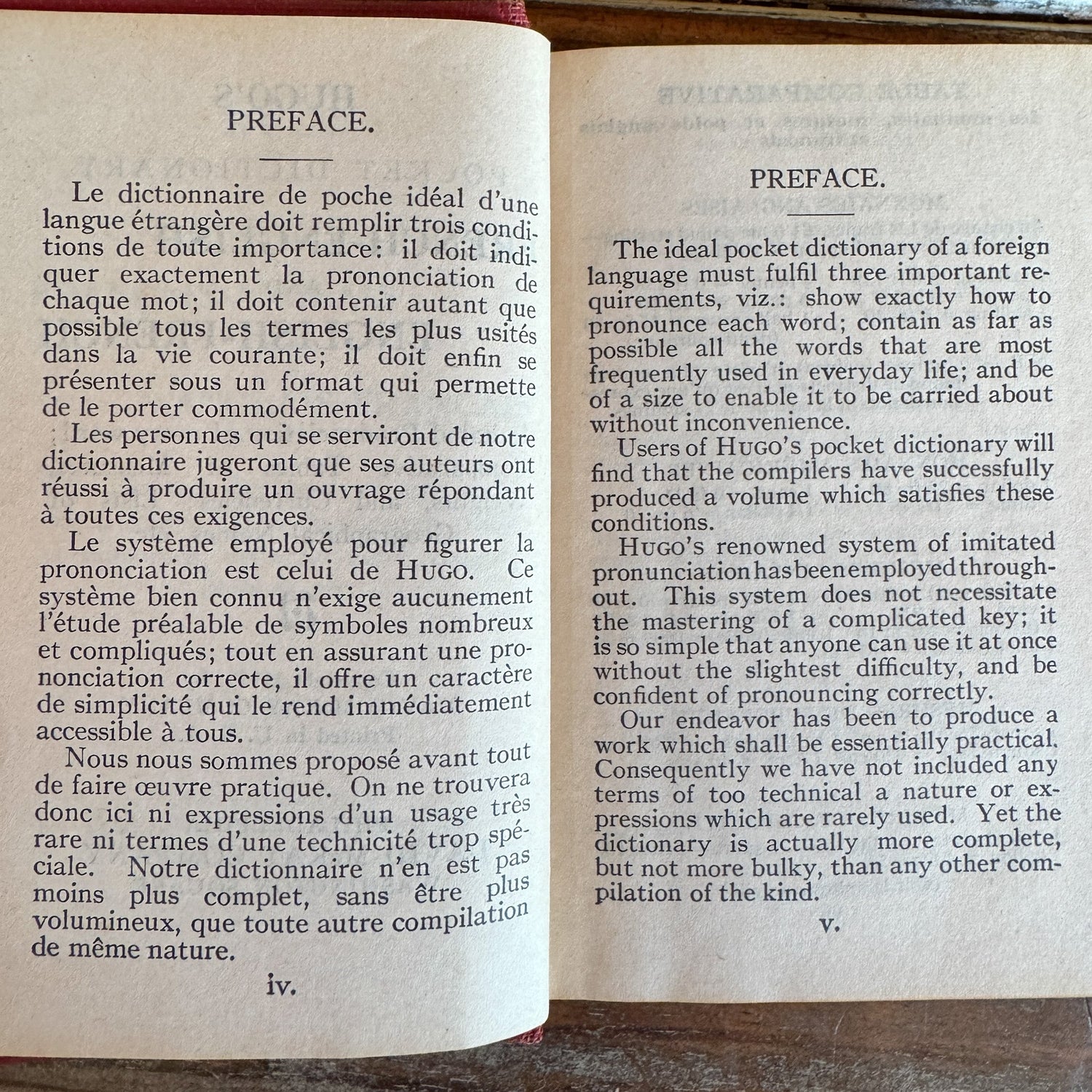 Tiny 1929 Vintage French - English Dictionary - Pretty Old Books