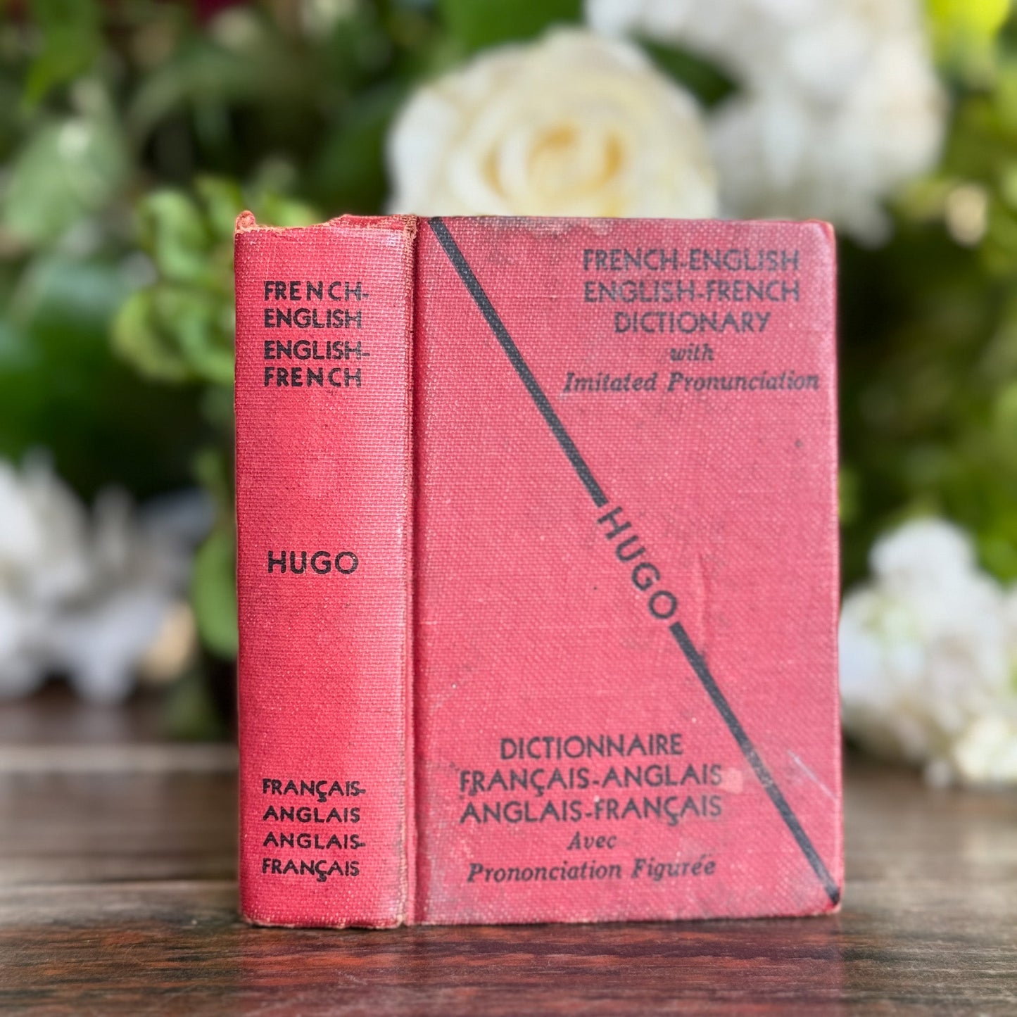 Tiny 1929 Vintage French - English Dictionary - Pretty Old Books