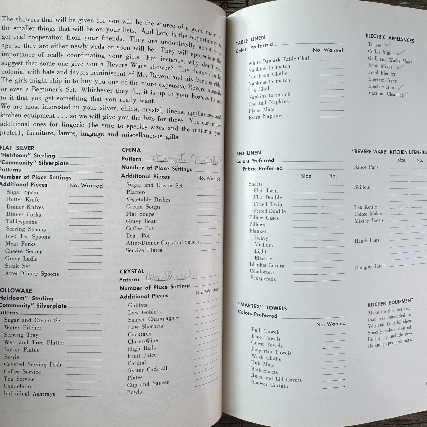 To the Bride, 1956 Wedding Planner and Housekeeping Guide - Pretty Old Books