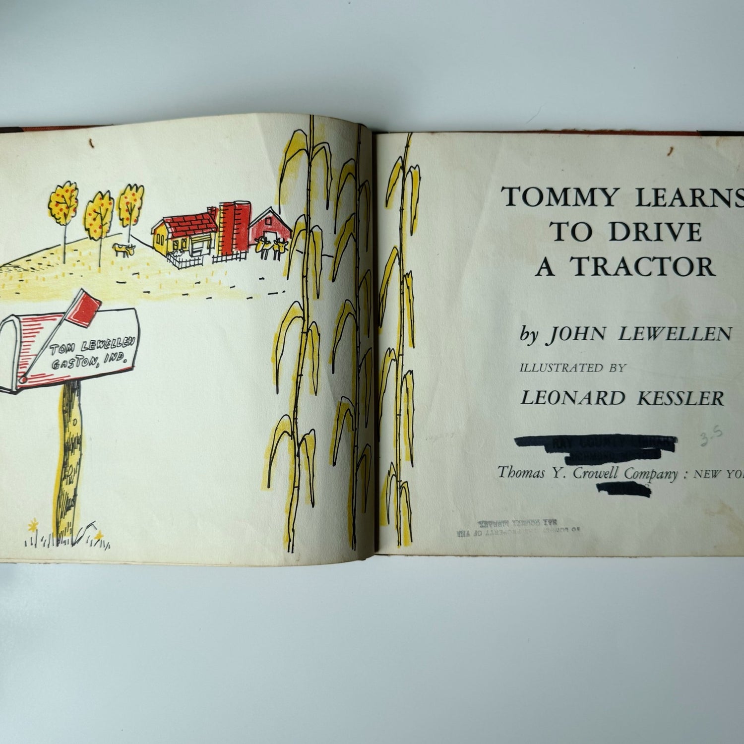 Tommy Learns to Drive a Tractor, 1958 Children's Book - Pretty Old Books