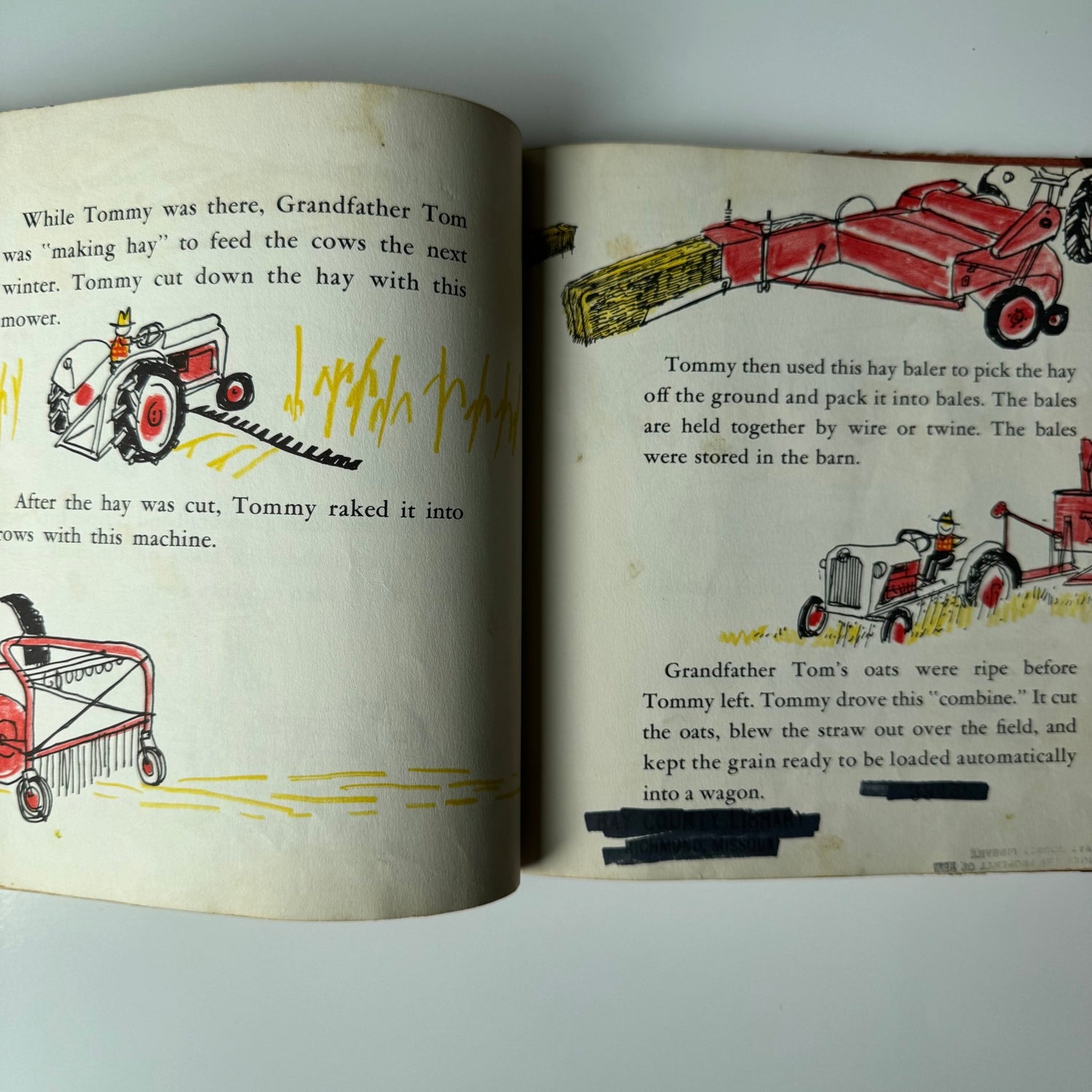 Tommy Learns to Drive a Tractor, 1958 Children's Book - Pretty Old Books