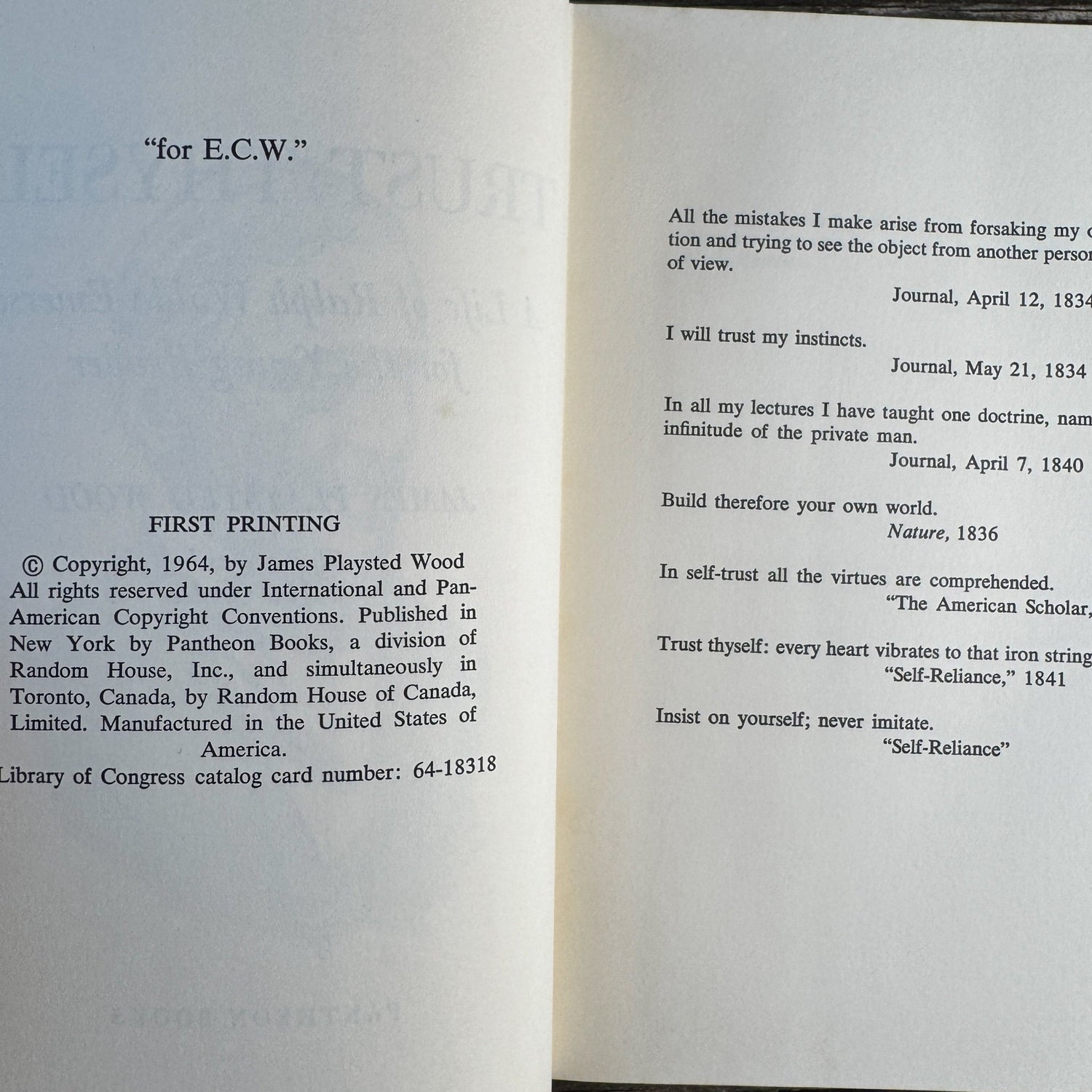 Trust Thyself: A Life of Ralph Waldo Emerson for Young People - Pretty Old Books