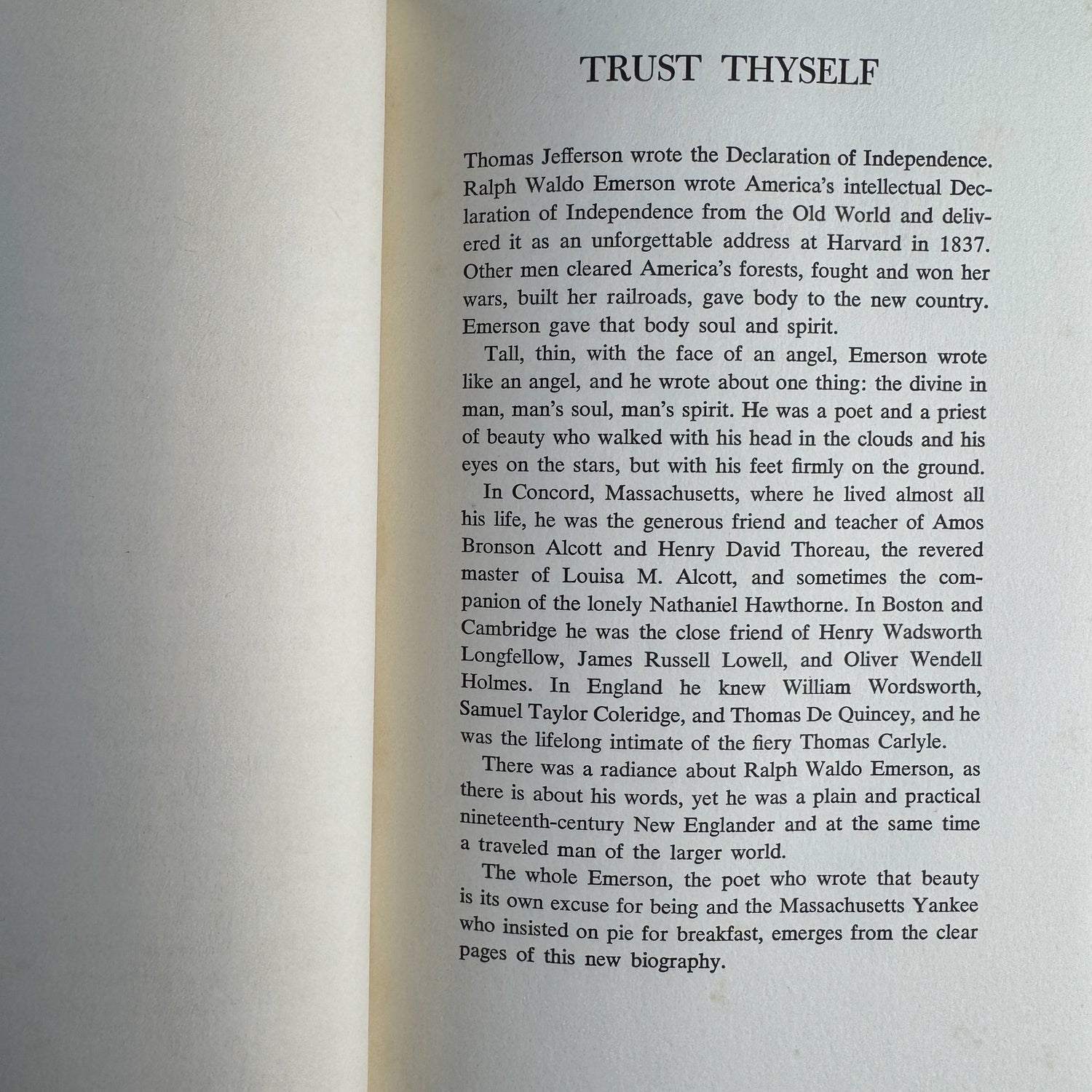 Trust Thyself: A Life of Ralph Waldo Emerson for Young People - Pretty Old Books