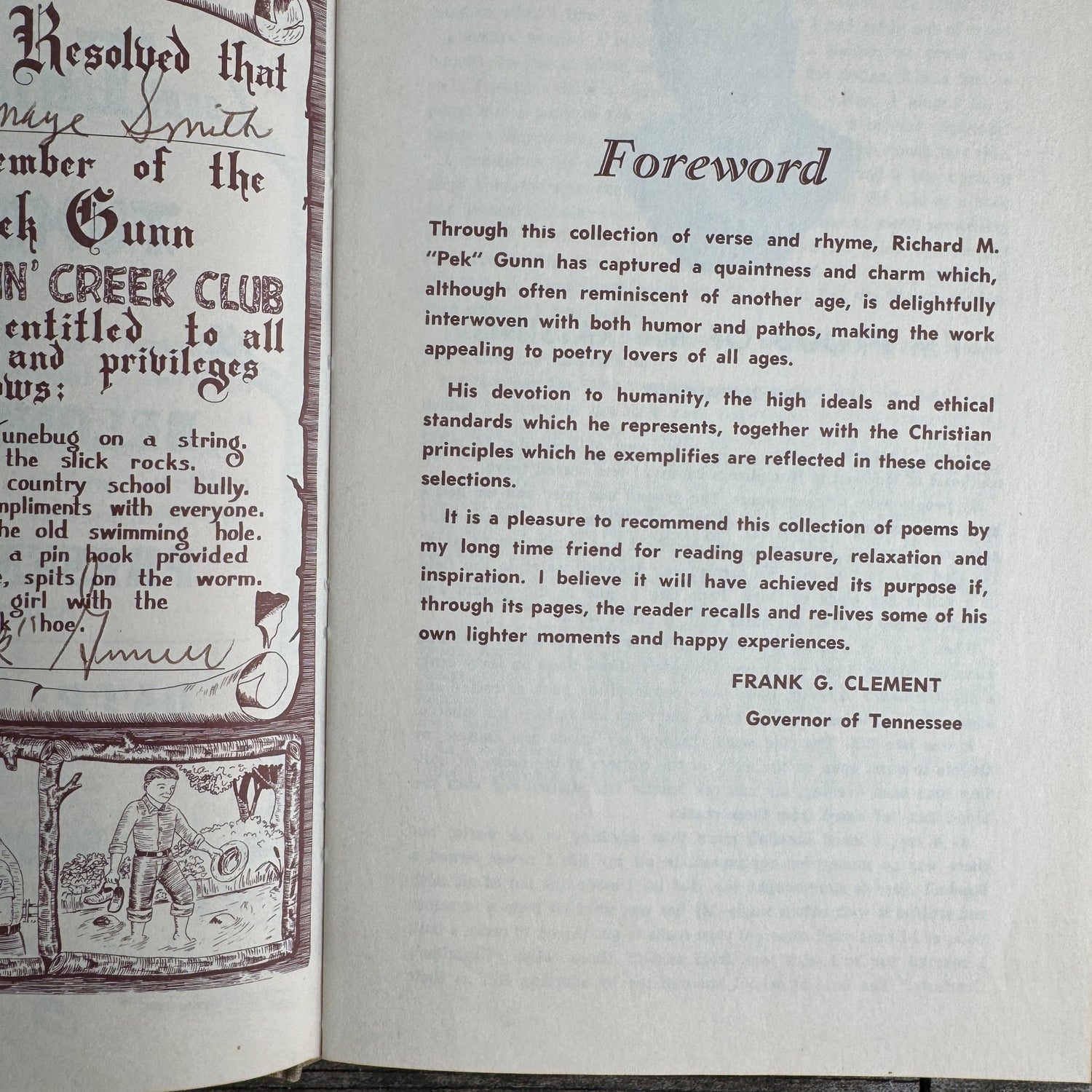Tumblin’ Creek Tales and Other Poems, Richard M. “Pek” Gunn, 1963, Signed Hardcover - Pretty Old Books