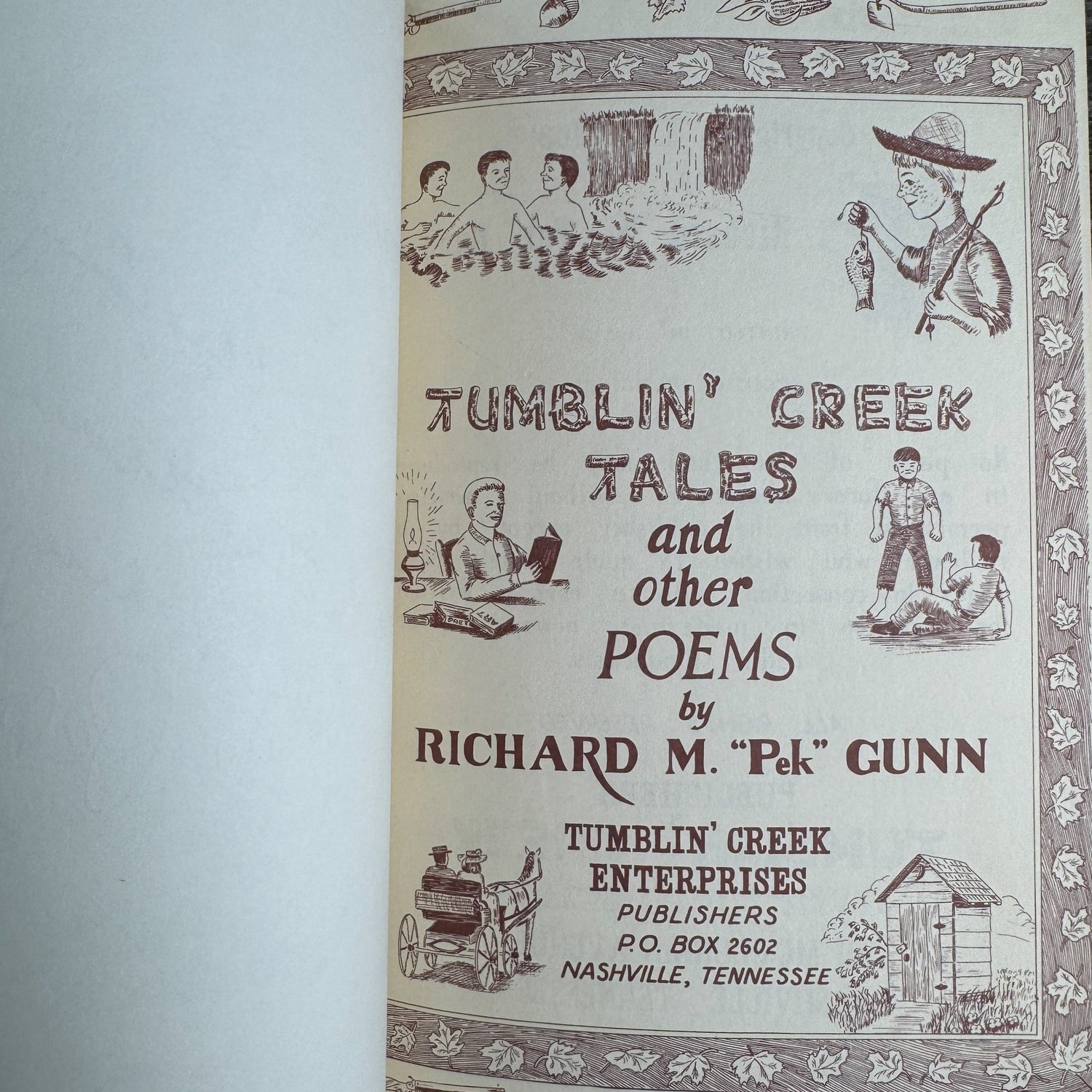 Tumblin’ Creek Tales and Other Poems, Richard M. “Pek” Gunn, 1963, Signed Hardcover - Pretty Old Books